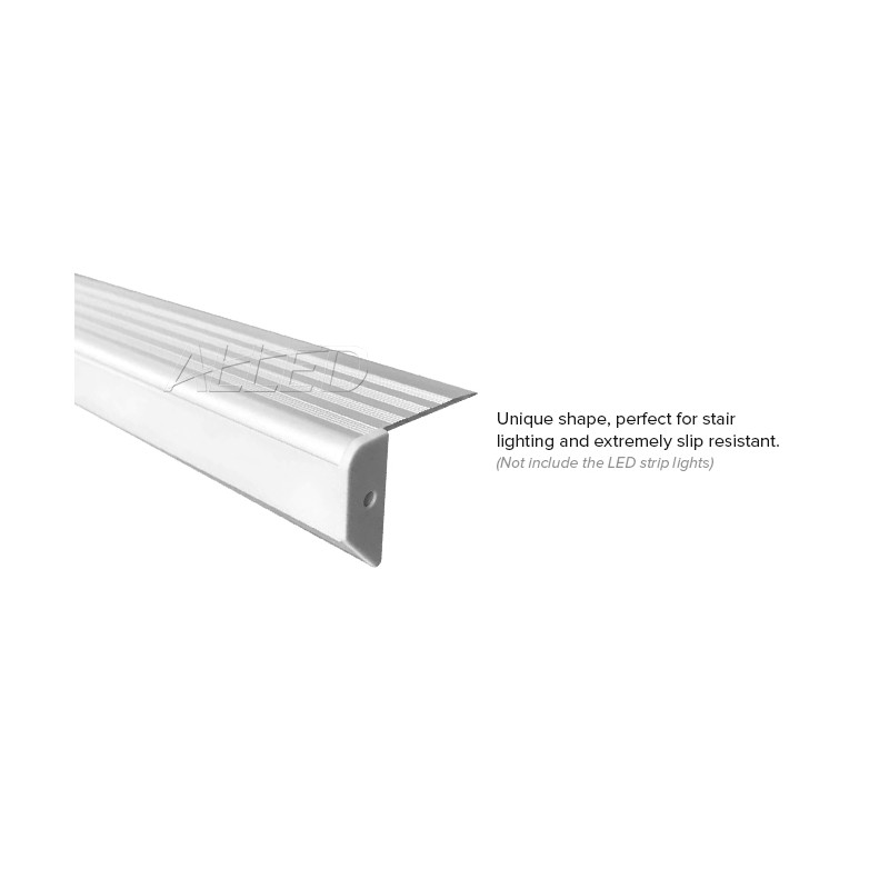 Slip Resistant Stair Extrusion, 1M Aluminum Channel Bar, CAL4428,4428